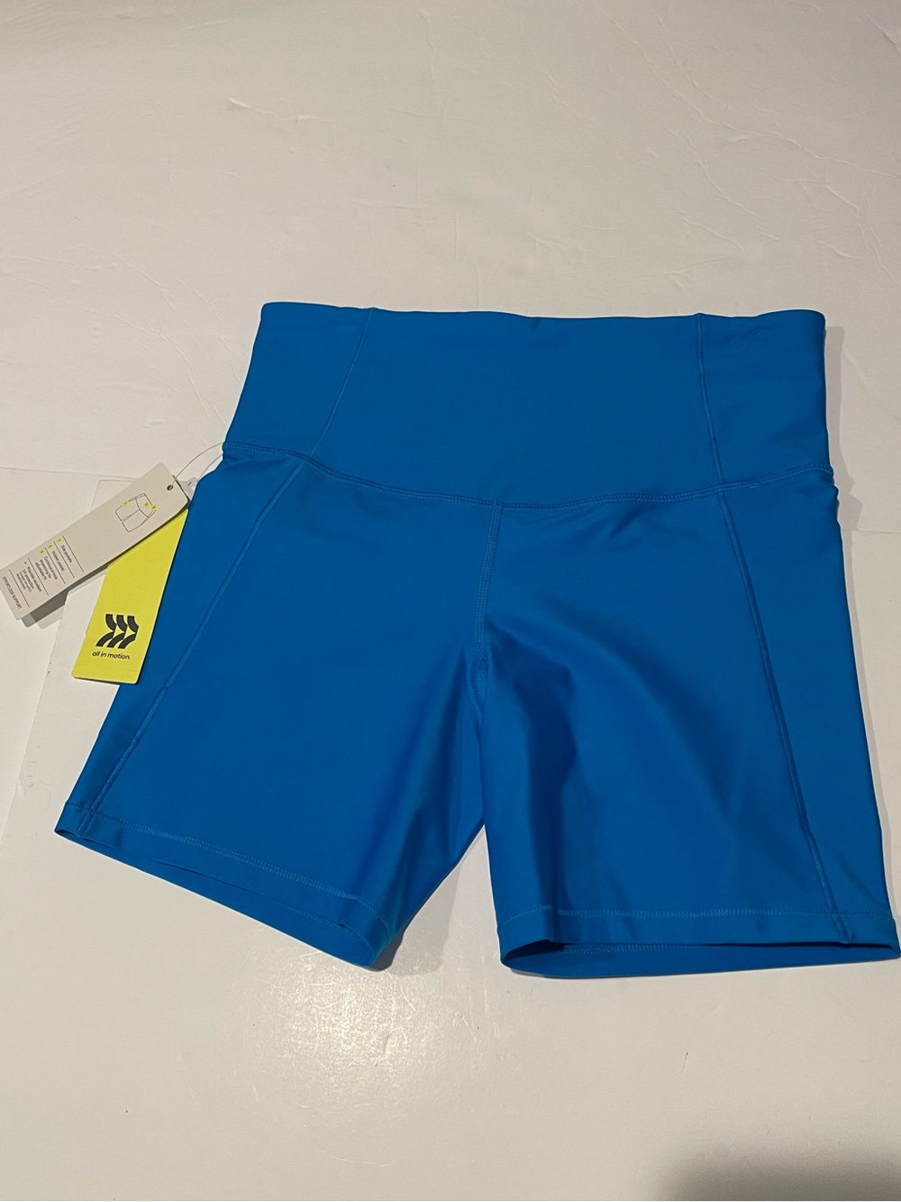 All in motion NWT medium High-Rise Athletic Bike Shorts pockets Blue